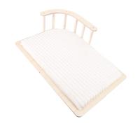 Acouto Wooden Elevated Cat Bed with Fence Soft Cushion Warm Easy Assembly Cat Couch Bed for Small Dogs Striped Stability Ensuring Fence Dogs a Elevated Construction That (Winter Plush Style)