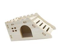 Acouto Wooden Hamster House Toy Bite Hamster Hideout House for Accessories Ladder Small Castle, 15x7x5cm / 5 9x2 8x2 0in Safe Haven Little It Wooden (#3)