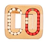 Acouto Wooden Maze Ball Toy Unlock Luban Lock Interactive Fidget Puzzle Memory and Balance Activity Toy for Adults Kids Seniors 11.3 X 12.5 X 2cm