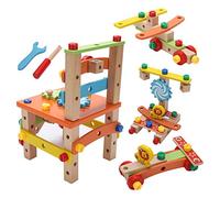 Acouto Wooden Multifunctional Assembling Chair Toy for Kid Learning Intelligent Toys and Can with Chair ToyAssembling ToyWooden ToyKid ToyChild Toy (236/A disassembly)
