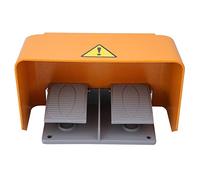 Acouto YDT1-18 Double Foot Control Pedal Switch with Full Aluminum Cover Switch Is Contact Current Structural Aluminum Silver Carrying Strong High to SwitchFoot Pedal