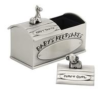 Acouto Zinc Alloy Baby Keepsake Box European Style Tooth Fairy Gifts for Little Children with Erosion and Beautiful Appearance for Baby Lanugo Teeth Memorial Collection, Etc. (Antique Pewter)