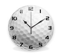 ACOZUHSE Silent Non-Ticking Sport Theme Wall Clocks, Sport Ball Golf Wall Clock, Battery Operated 9.8"x9.8" Round Wall Clock for Home Decor Boy Room Living Room School Birthday Gift