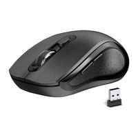 ACOZYKITTEN Wireless Mouse, 2.4G Ergonomic Mouse, 2400 DPI, Silent and Anti Slip Roller Wireless Mouse with USB Receiver, 6 Buttons, Suitable for Laptop, PC, Chromebook, Mac, MacBook - Black