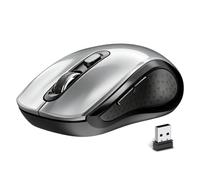 ACOZYKITTEN Wireless Mouse, 2.4G Ergonomic Mouse, 2400 DPI, Silent and Anti Slip Roller Wireless Mouse with USB Receiver, 6 Buttons, Suitable for Laptop, PC, Chromebook, Mac, MacBook - Grey