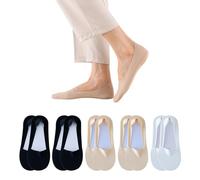 Acpetdr Women's Girls 5 pieces Invisible Socks Low Top Lined Anti-Slip Invisible Hidden Socks Cool Comfortable Breathable No Show Socks Women's Flat Socks Ballet Shoes Socks