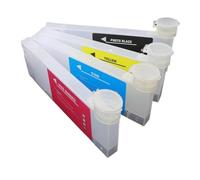 AcqjEYdoX Empty Refillable Ink Cartridge 220ml 440ml With Funnel No Chip Compatible With Roland Mimaki Mutoh Large Format Eco-solvent Printer(1SET(4Colors-440ML))