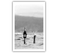 Acqooeakt Retro Fashion Woman with Champagne on Beach Poster Black and White Wall Art Feminist Print Bar Cart Decor Girl Room Wall Decor Aesthetics Canvas 16x24Inch Unframed