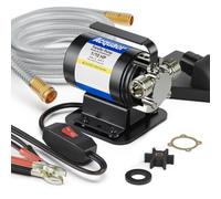 Acquaer Modern Portable Black 12V 1/10HP Electric Water Transfer Pump with Switch and Suction Hose Kit, 264 GPH, 46ft Lift, Multi-Use for RV, Pools, Aquariums
