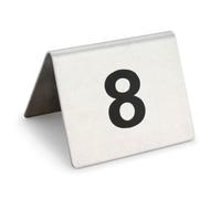 ACRaBoss 20Pcs Stainless Steel Tent Style Table Number Card, Restaurant Table Number Signs, Stackable, Convenient to Clean, Stable, Double-Sided Numbers, Place Cards Seat Card/41-60