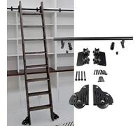 ACRaBoss 3.3Ft-24 Ft Rolling Ladder Hardware Kit, Library Sliding Ladder Kit, Round Tube Mobile Ladder Track with Floor Roller Wheels/20Ft/610Cm Track Kit