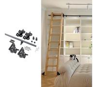 ACRaBoss 3Ft-26.2Ft Rolling Library Ladder Kit, Telesupper Roller Wall Mount Sliding Library Ladder Hardware Kit, Stable Style&Functional Design/16.4Ft/500Cm Track Kit