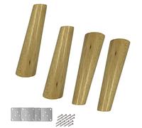ACRaBoss 4 Pcs Woodenniture Legs,Solid Wood Couch Legs,Oblique Tapered Cupboard Feet,Rubber Wood Cabinet Feet,Coffee Table Feet,for Bed Dining Nightstand,with Mounting Plate/55Cm/21.6In