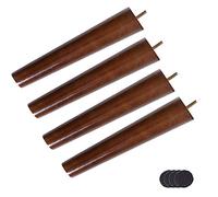 ACRaBoss 4Pcs Solid Woodniture Legs,Sofa Legs,Solid Replacement Armchair Cabinet Feet,with M10 Thread Tapered Sofa Table Chair Legs,with Couch Dresser Cupboard Feet,Natural/Oblique/15Cm/5.9In