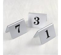 ACRaBoss Acrylic Tent Table Numbers, 1-10 Double Sided Table Tent Numbers, Table Number Signs for Weddings Parties Banquets Receptions, Double Sided Display of Numbers, Restaurant Table Numbers/Silver