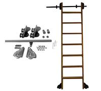 ACRaBoss Black Steel Rolling Library Ladder Hardware, Mobile and Adjustable Sliding Barn Door Track Kit, No Ladder, Perfect for Home Office Loft Library/6.6Ft/200Cm Track Kit