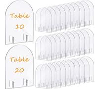 ACRaBoss Clear Arch Acrylic Sign with Stand, 5X7In Blank Arched Round Top Acrylic Sheet, DIY Acrylic Arch Table Numbers for Wstand,Standing Table Cards/1-10