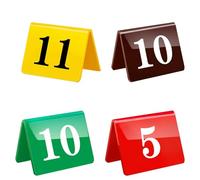 ACRaBoss Double Side Numbered Table Tents Acrylic Tent Table Numbers, Stackable Restaurant Tent Style Table Number Cards, Perfect for Wedding, Party, Events or Catedecoration/Brown/1-25