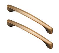 ACRaBoss Kitchen Cupboard Handle 2 Pack Bow Pulls Zincy Door Handles Yellow Bronze Drawer Door Cabinet Pulls Door Levers Cupboard Handles Cabinet Knobs for Kitchen Bathroom,Screws Included/Hole Distan