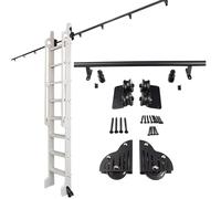 ACRaBoss Mobile Rolling Library Ladder Hardware Kit, Adjustable Sliding Track, Includes Floor Rollers with Brake for Home & Office Use (No Ladder)/24Ft/732Cm Track Kit