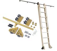ACRaBoss Retractable Library Ladder Hardware Kit, Steel Rolling Ladder Track with Floor Rollers, Space-Saving Sliding Rail, for Home, Office, and Library/13Ft/400Cm Track Kit