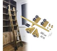 ACRaBoss Retractable Rolling Library Ladder Hardware Kit for Home/Office, 3.3Ft-20Ft Adjustable Track, Sliding Ladder Rail with Floor Rollers (No Ladder)/8Ft/244Cm Track Kit