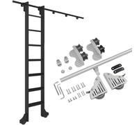 ACRaBoss Retractable Rolling Library Ladder Hardware Kit, Silver Gray Round Tube Mobile Extension Ladder Track (No Ladder), Customizable Sliding Rail/19.7Ft/600Cm Track Kit