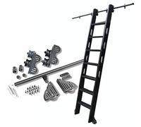 ACRaBoss Rolling Library Ladder Hardware Kit, Sliding Ladder Rail Track Kit, with Floor Roller Wheel, Suitable for Library, Loft, Home, Indoor/3.3Ft/100Cm Track Kit
