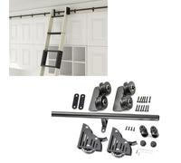 ACRaBoss Round Tube Mobile Ladder Track Rolling Ladder Hardware Library, Sliding Ladder Track Kit for Loft Office, Slide Rails Rolling Ladder Track Rail/10Ft/300Cm Track Kit