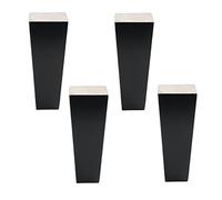 ACRaBoss Set of 4 Solid Woodniture Legs,Oak Replacement Sofa Legs,Square Cabinet Feet,Coffee Table Legs,Cupboard Legs,for Ottoman,Bench,Dresser,with Mounting Plate and Screws/Black/80Mm/3.1In