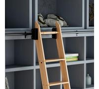 ACRaBoss Sliding Barn Door Track Kit, 3.3Ft-24 Ft Black Round Tube Rolling Library Ladder Hardware Kit with Floor Roller Wheels, Easy Installation/19.7Ft/600Cm Track Kit