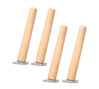 ACRaBoss Solid Woodniture Feet Round Bevelniture Legsniturert Legs Replacement Feet Table Legs Cabinet Legs Sofa Legs Dining Table Bedside, Wood Color 4 Pieces/15Cm