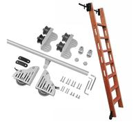 ACRaBoss Steel Round Tube Sliding Library Ladder Track Kit, Rolling Ladder Hardware Kit with Floor Roller Wheels for Home, Loft, and Office Use/16Ft/500Cm Track Kit