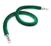 ACRaBoss Twisted Queue Barrier Rope with a Hook， Hanging Stanchion Ropes with Silver Clasps Post Queue Line Barrier Rope, Crowd Control Line for Grand Openings/Green/1.0M