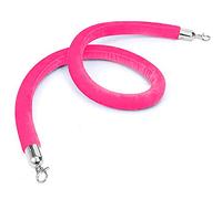 ACRaBoss Twisted Queue Barrier Rope with a Hook, Hanging Stanchion Ropes with Silver Clasps Post Queue Line Barrier Rope, Crowd Control Line for Grand Openings/Pink/1.0M