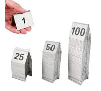 ACRaBoss Wtable Number 1-15, 1-20, Table Numbers Stainless Steel Table Number Signs, Double Side Numbered Table Tents for Wrestaurant Seating Cafes Party Banquet/1-5