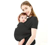 Acrabros Baby Wrap Carrier,Hands Free Baby Carrier Sling,Lightweight,Breathable,Softness,Perfect for Newborn Infants and Babies Shower Gift,Black