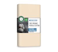 Acrali Home 100% Percale Cotton Superking Fitted Sheet - 30cm/12in Deep Super King Fitted Sheet - Hotel Quality, Soft and Breathable Fitted Sheets Super King Size - Cream 200x180cm