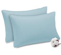 Acrali Home Percale Cotton Pillow Cases 2 Pack, 200 Thread Count - Sky Blue Pillowcases with Envelope Closure- Breathable, Soft Cozy & Premium Hotel Quality Pillow Covers Standard Size 50x75cm