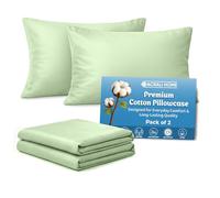 Acrali Home Sage Green Egyptian Cotton Pillow Cases 2 Pack, Standard Size 50x75 cm - 200 Thread Count - Hotel Quality Super Soft, Breathable Pillow Covers with Envelope Closure