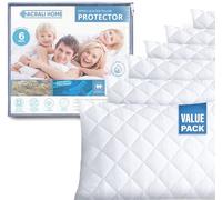 ACRALI HOME White Pillow Protectors 6 Pack-50x75 cm Quilted Pillow Cases with Zip for Firm Protection-Hypoallergenic, Soft and Breathable Luxurious Pillow Cover for Comfortable Sleep