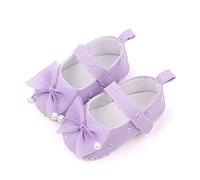 Acrawnni Baby Girls Cute Moccasinss Shoes Soft Sole Flower Decor PU Leather Flats Shoes First Walkers Non-Slip Summer Princess Shoes (B-Purple, 9-12 Months)
