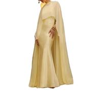 Acrawnni Chiffon Cape for Women Sheer Mesh Shawl Wraps Tulle Bridal Flowy Capelets for Evening Dress Crop Cover Up Poncho (C-Yellow, ONE SIZE)