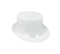 Acrawnni Dress Up Magician Top Hats for Adults Deluxe Tuxedo Hat Costume Party Favors for Men Women Hippies Stage Hat (A-White, 31cm*27cm)