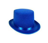 Acrawnni Dress Up Magician Top Hats for Adults Deluxe Tuxedo Hat Costume Party Favors for Men Women Hippies Stage Hat (A-Blue, 31cm*27cm)