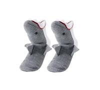 Acrawnni Funny Socks Knitted Crocodile Socks 3D Animal Socks Novelty Knitting Pattern Shark Fish Socks Winter Warm Floor Socks (Z-Grey Sharks, One Size)