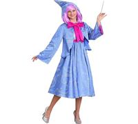 Acrawnni Women Fairy GodMother Costume Deluxe Hooded Cape Party Dress Set Halloween Cosplay Party Cosplay Outfits (A-Blue, L)