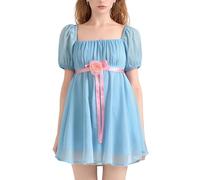 Acrawnni Women the Grady Twins Costume Creepy Doll Twins Dresses Scary Twins Sisters Cosplay Outfits for Halloween (A-Blue, L)
