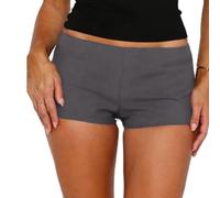 Acrawnni Women Y2K Low Waist Mini Booty Shorts Solid Color Back Zipper Slim Fit Micro Shorts Hot Pants Going Out Bottoms Streetwear (A-Gray, S)