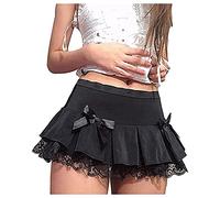Acrawnni Women's Summer Casual Slim Pleated Ruffle Denim Skirts High Waist Harajuku Goth Punk Girls Y2K Vintage A-Line Short Jean Mini Skirts